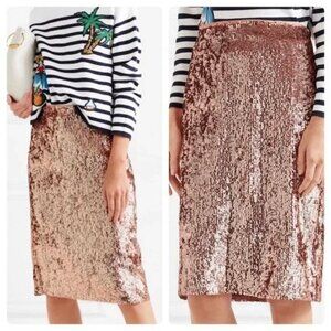 J.Crew Rose Gold Sequin Skirt size 12 sparkly pencil skirt